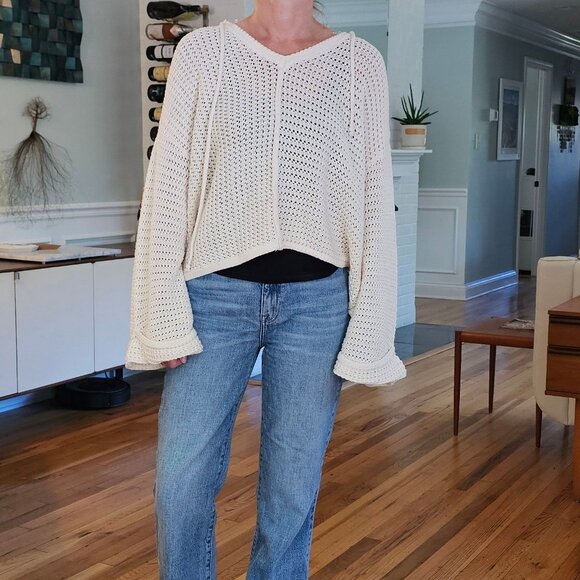 Women’s POL Cream Knit Hoodie in Perfect Condition, Small - Picture 3 of 11